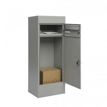 Paketbriefkasten Mefa Mana 483 Weißaluminium RAL 9006 mit 1 separatem Briefkasten